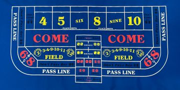 12ft x 62in Craps Layout Backed, Blue (Billiard Cloth)